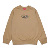 Diesel Felpa tinta unita con Logo Beige per Bambino J02486X BEIGE DIESEL 