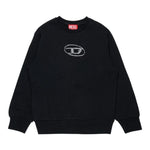 Diesel Felpa tinta unita con Logo Nero per Bambino J02486XX NERO DIESEL 