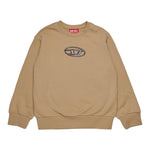 Diesel Felpa tinta unita con Logo Beige per Bambino J02486XXX BEIGE DIESEL 