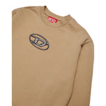 Diesel Felpa tinta unita con Logo Beige per Bambino J02486XXX BEIGE DIESEL 