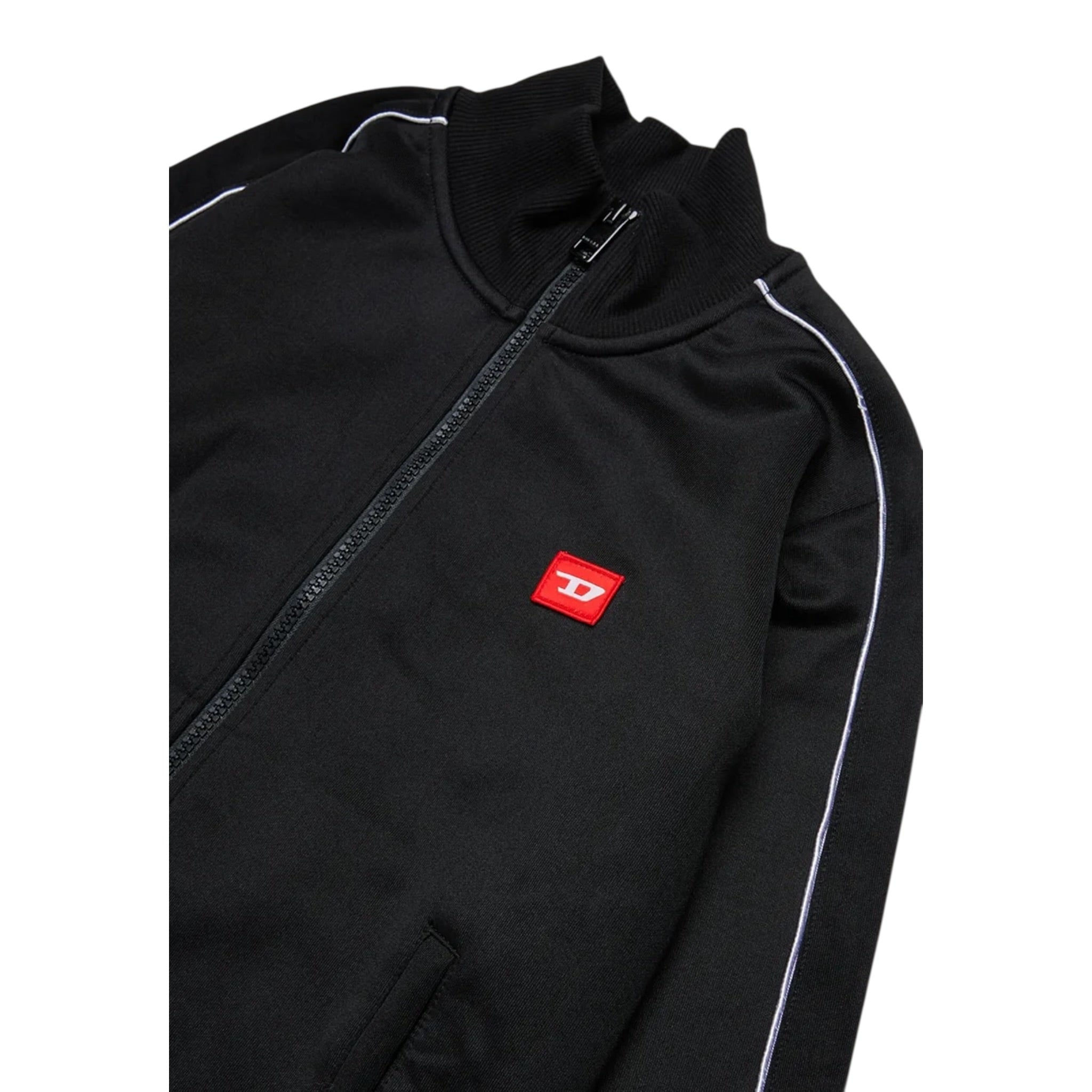Diesel Felpa con Zip tinta unita con Logo Nero per Bambino J02490 NERO DIESEL 