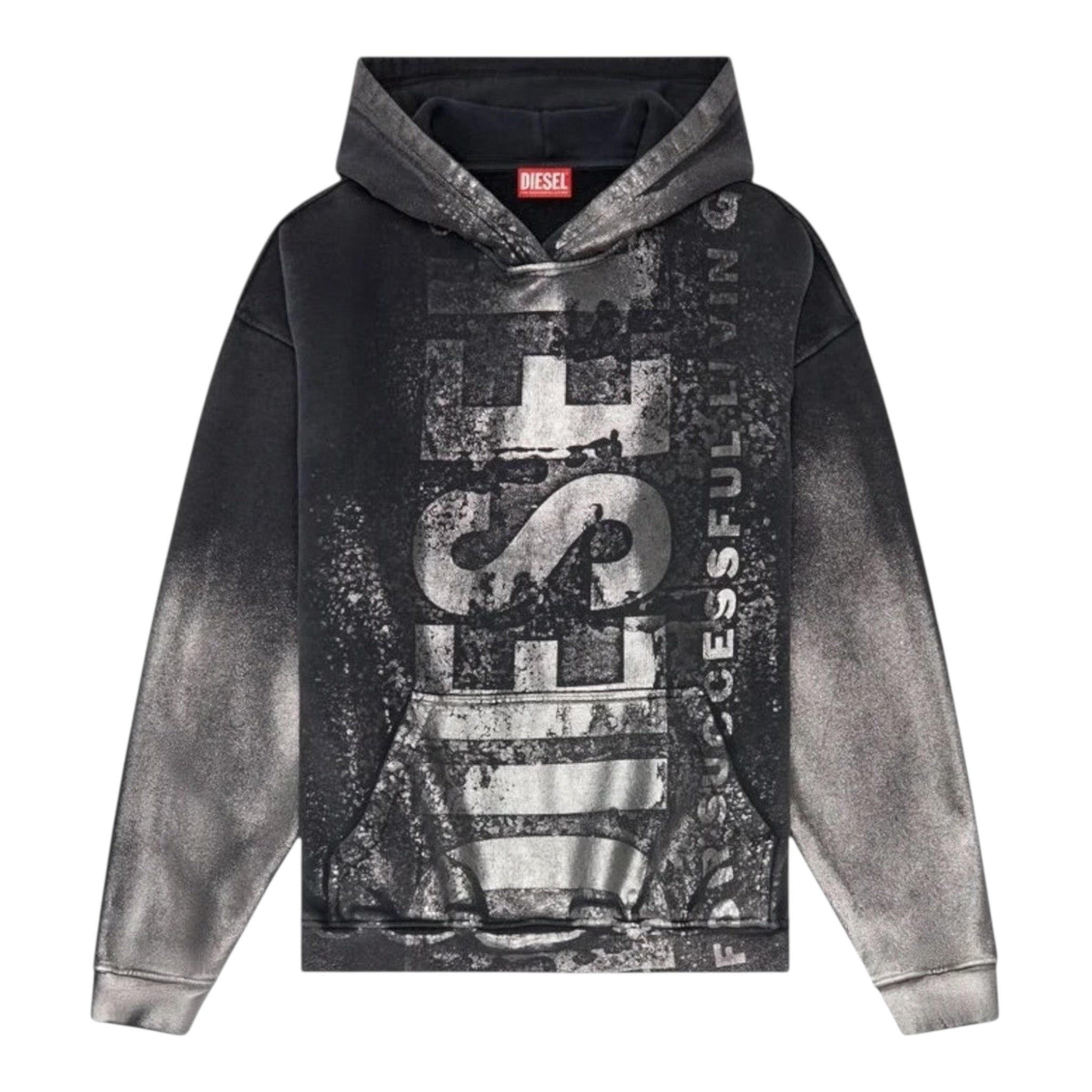 Diesel Felpa tinta unita con Cappuccio Nero per Bambino J02492 NERO DIESEL 