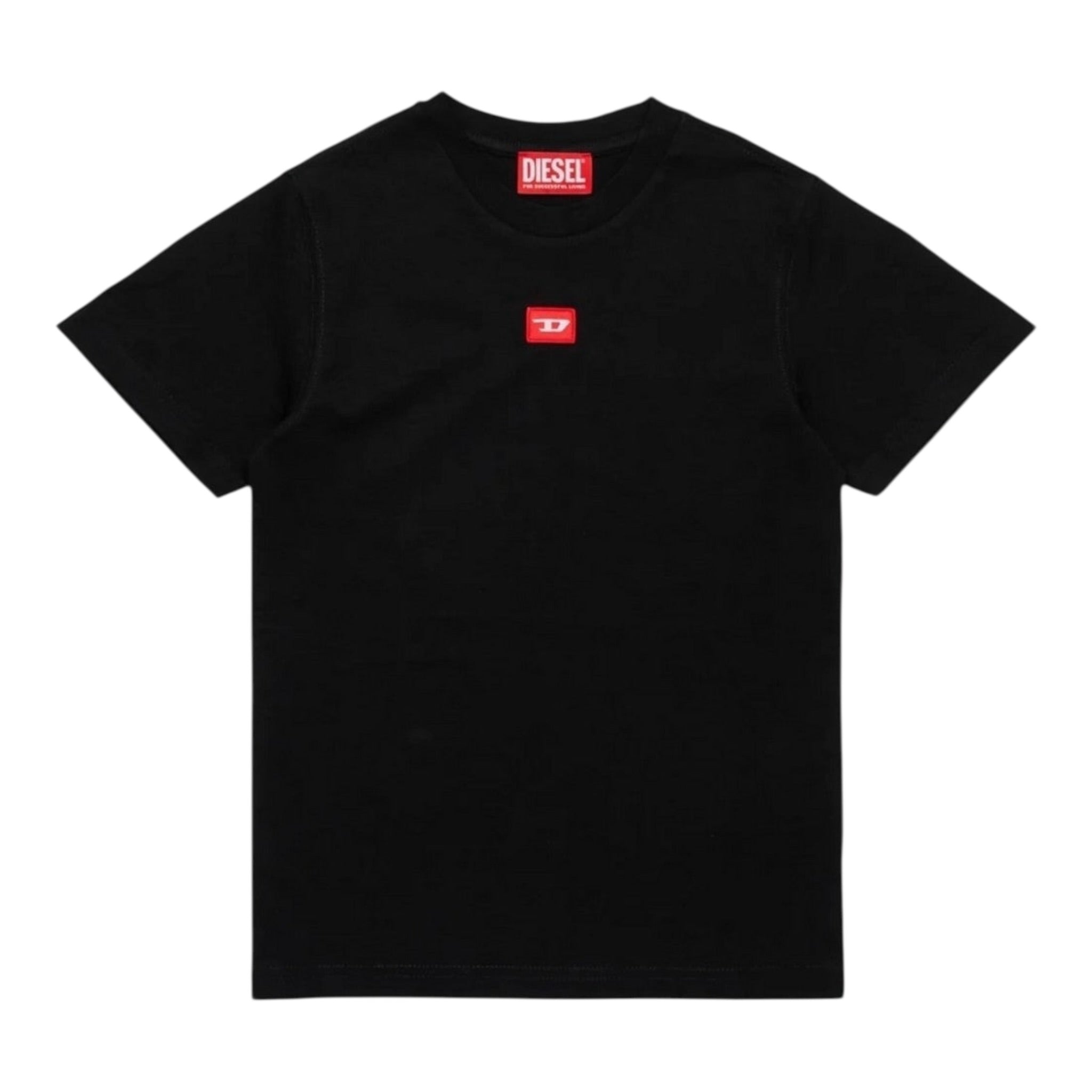 Diesel T-Shirt tinta unita con Logo Nero per Bambino J02501 NERO DIESEL 