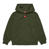 Diesel Felpa Chiusa tinta unita con Cappuccio Verde per Bambino J02502X VERDE DIESEL 