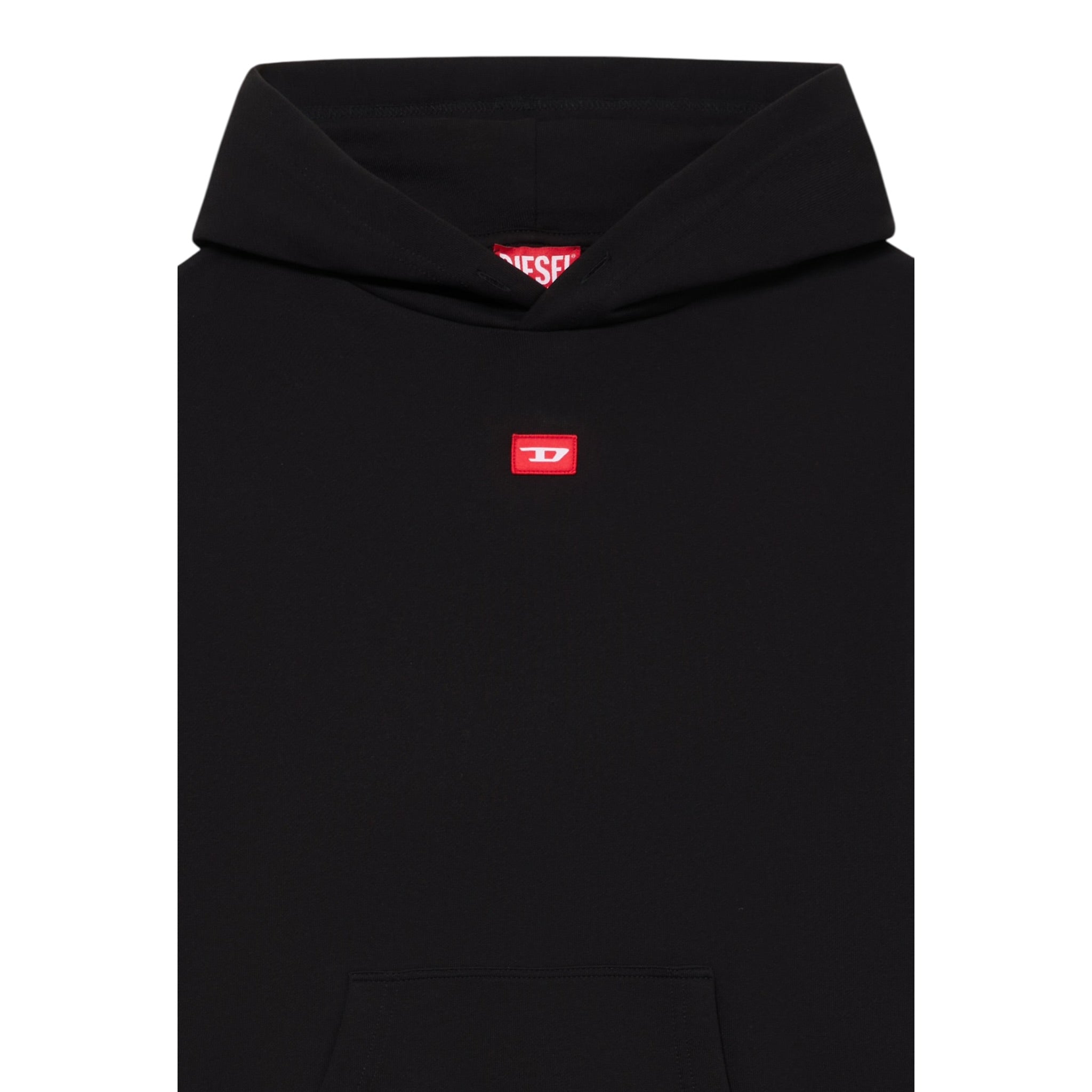Diesel Felpa Chiusa tinta unita con Cappuccio Nero per Bambino J02502XX NERO DIESEL 