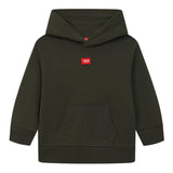 Diesel Felpa Chiusa tinta unita con Cappuccio Verde per Bambino J02502XXXX VERDE DIESEL 