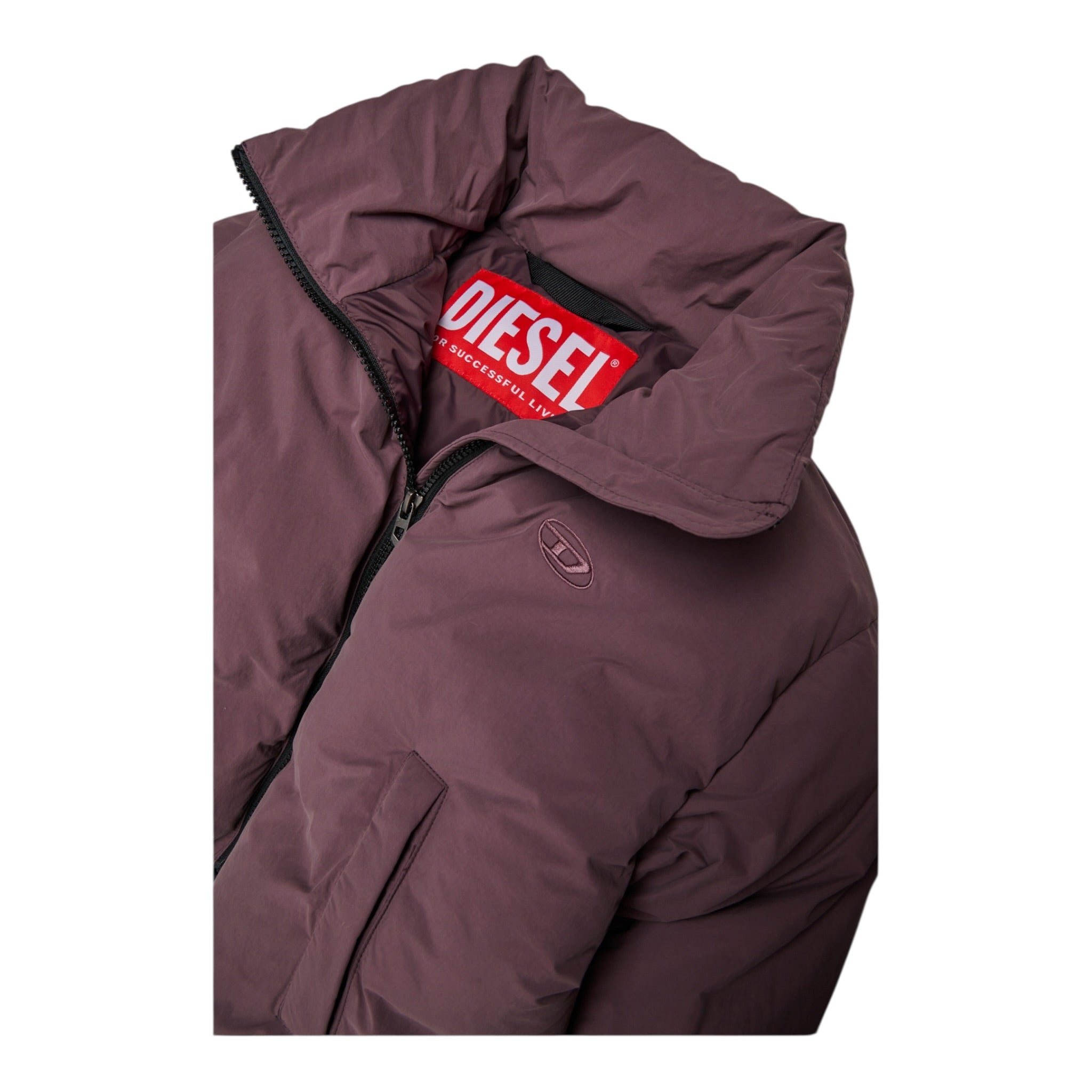 Diesel Giubbino tinta unita con Zip Viola per Bambina J02525X VIOLA DIESEL 