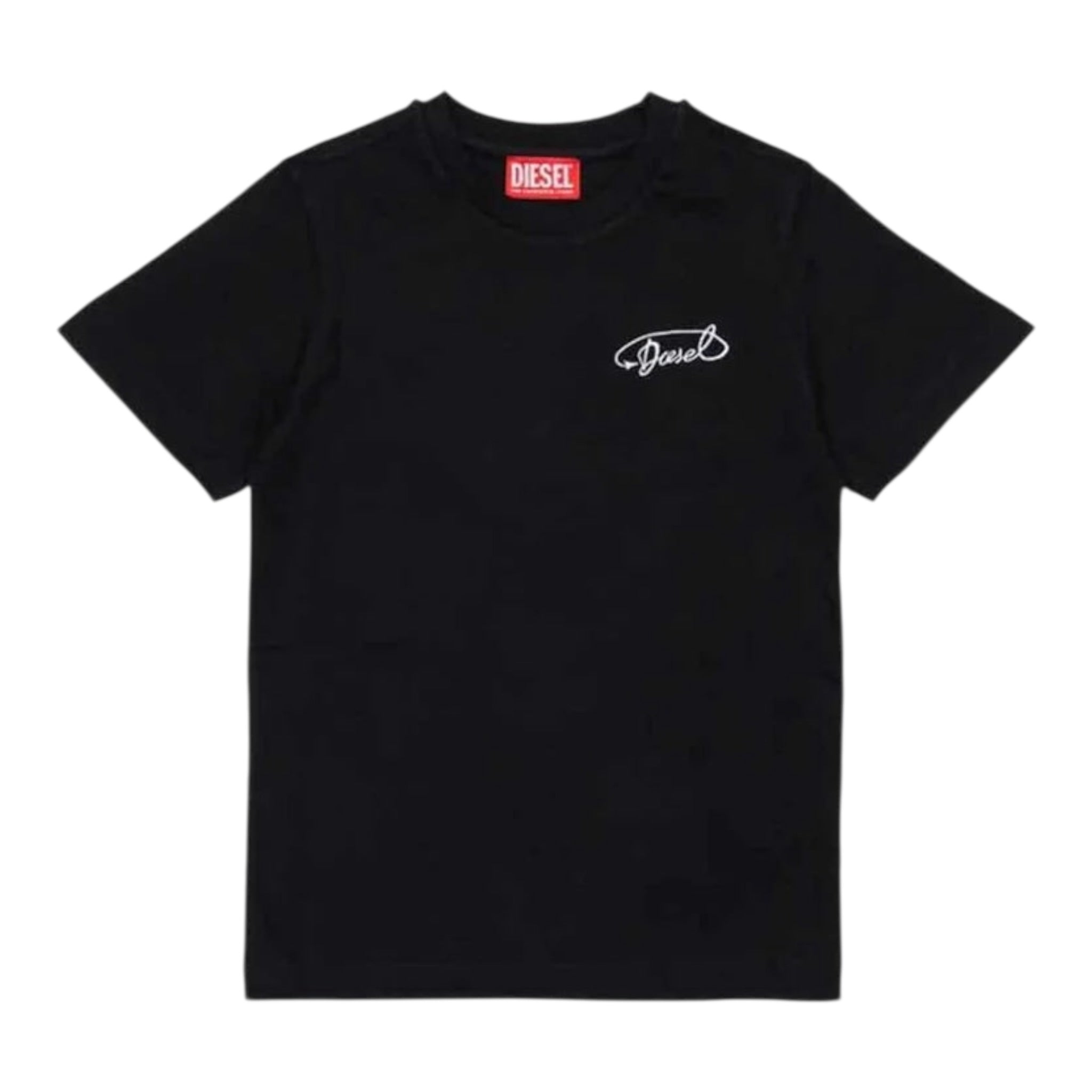 Diesel T-Shirt tinta unita con Logo Nero per Bambino J02526 NERO DIESEL 