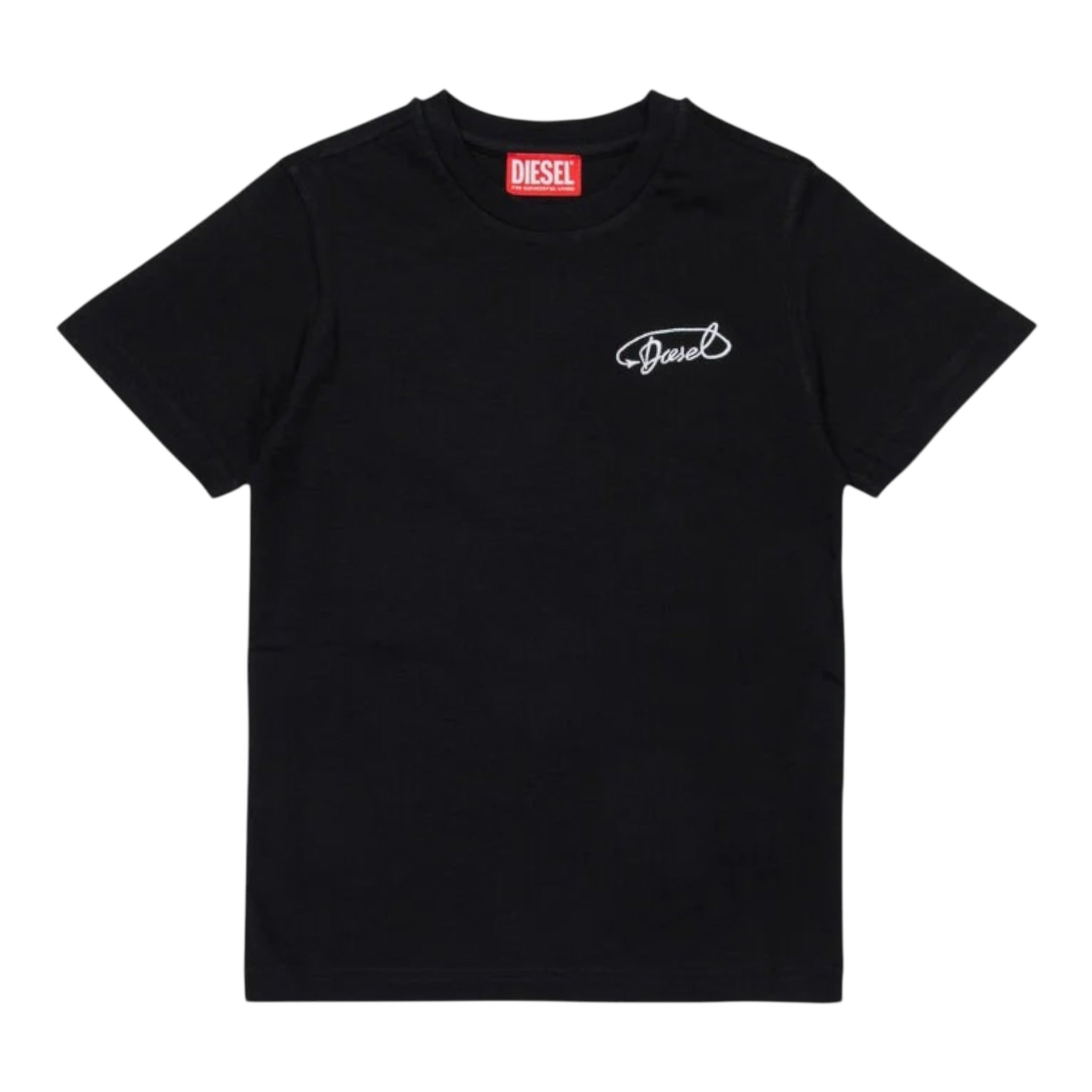 Diesel T-Shirt tinta unita con Logo Nero per Bambino J02526X NERO DIESEL 