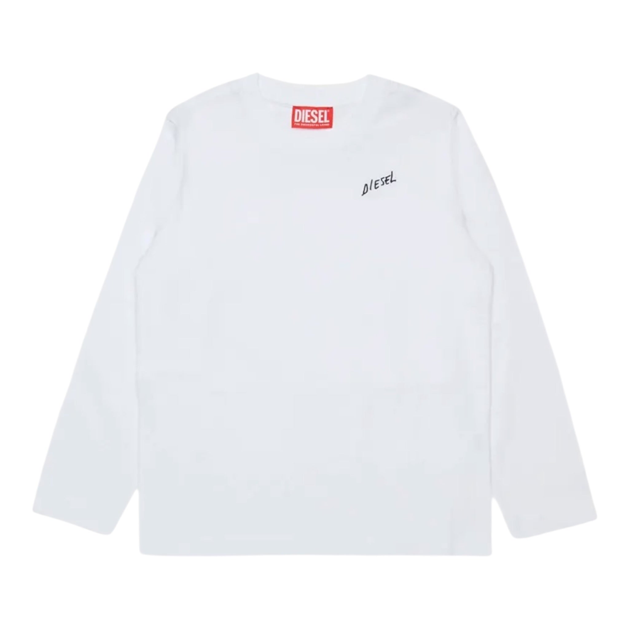 Diesel Shirt tinta unita con Logo Bianco per Bambino J02528X BIANCO DIESEL 