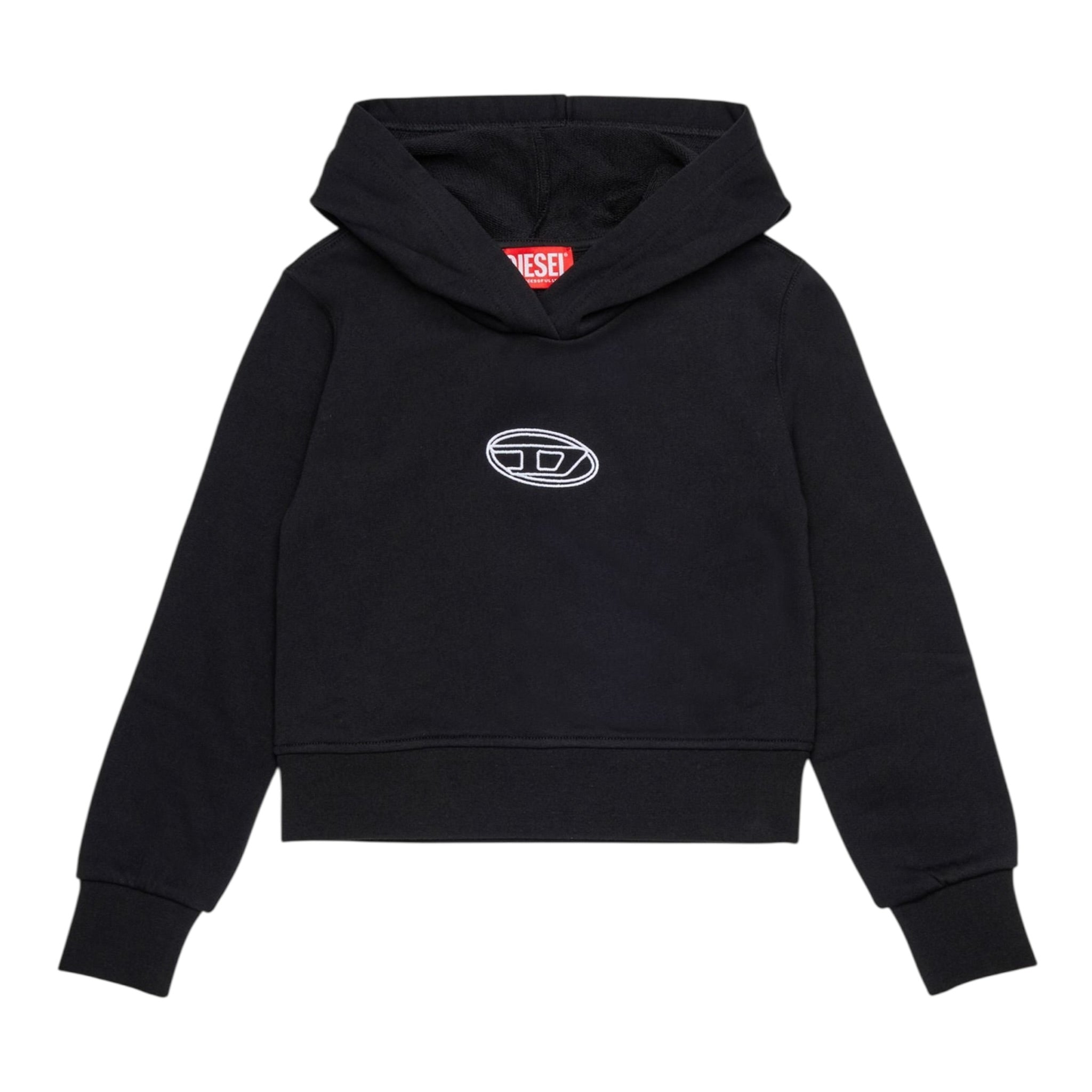 Diesel Felpa Chiusa con Cappuccio tinta unita Nero per Bambina J20416 NERO DIESEL 