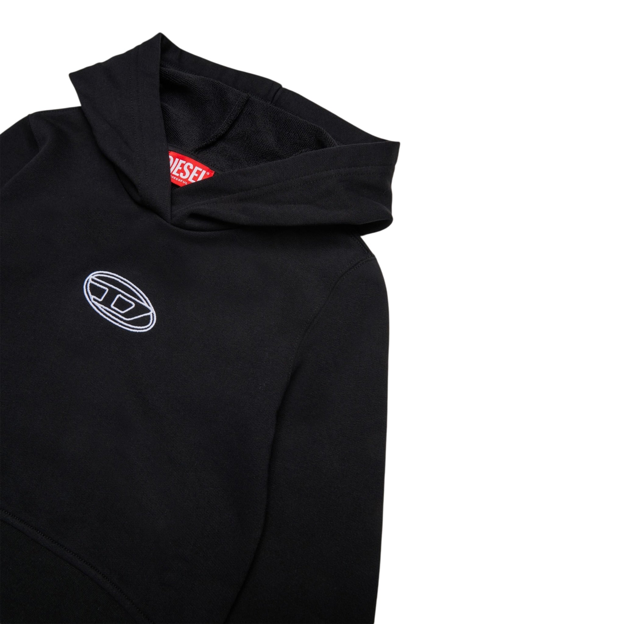 Diesel Felpa Chiusa con Cappuccio tinta unita Nero per Bambina J20416 NERO DIESEL 