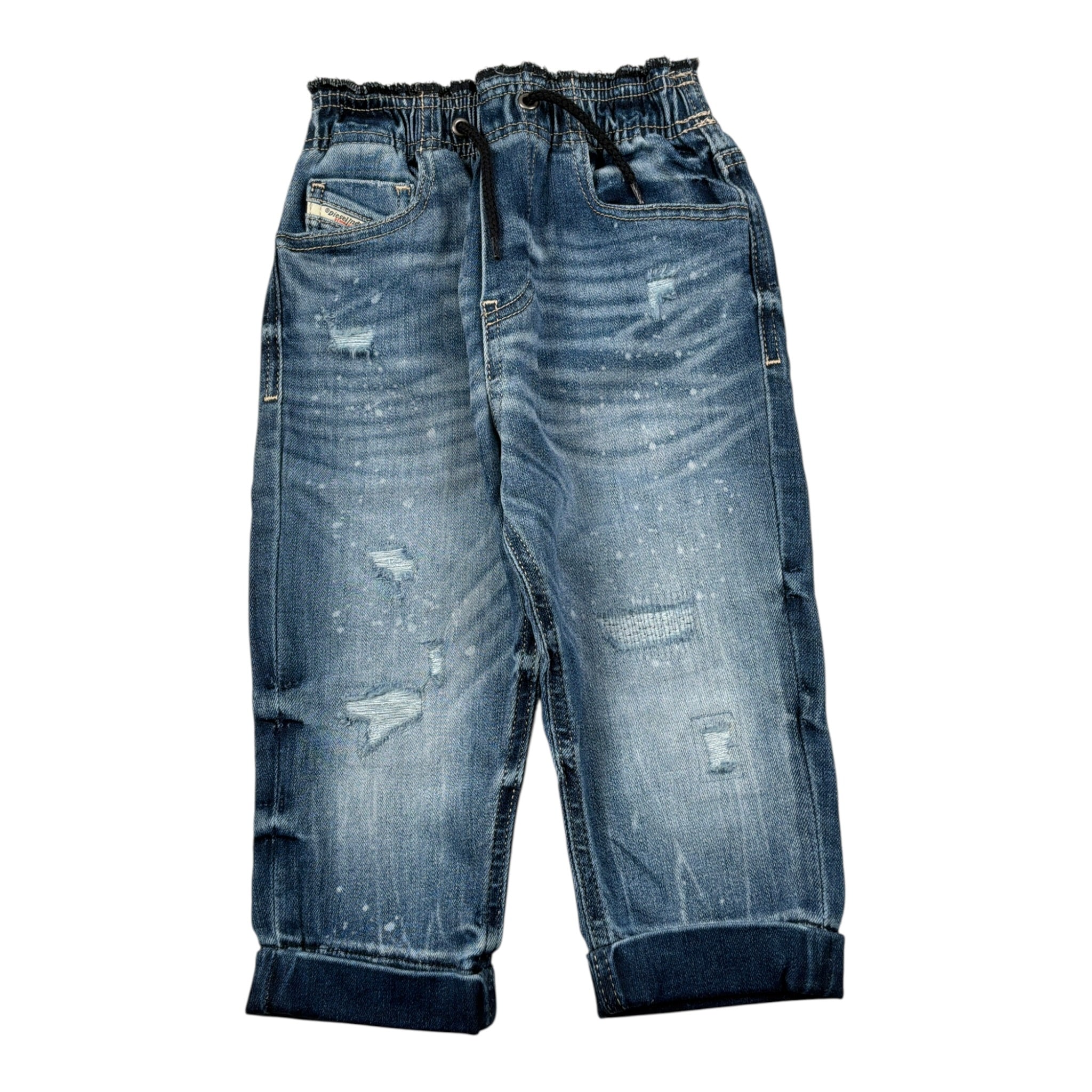 Diesel Jeans tinta unita con Elastico In Vita Blu per Neonato K00239 BLU DIESEL 