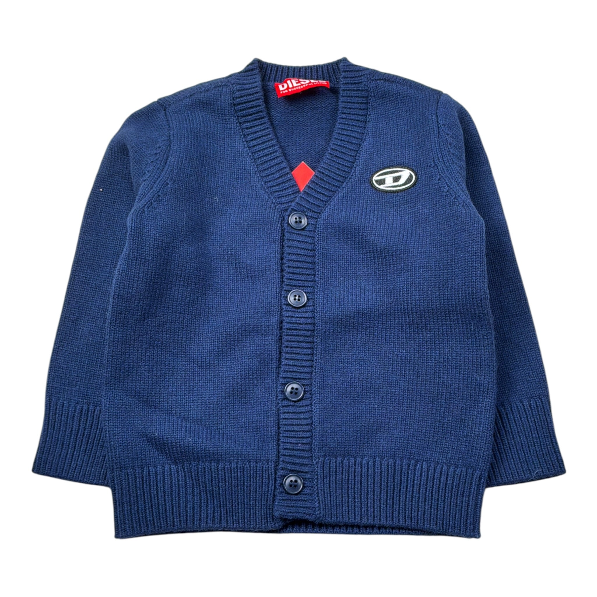Diesel Cardigan tinta unita con Logo Blu per Neonato K00684 BLU DIESEL 