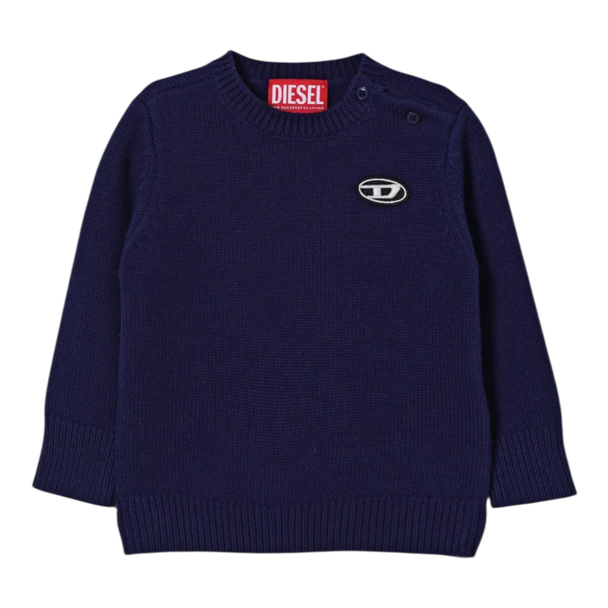 Diesel Maglia tinta unita con Logo Blu per Neonato K00685 BLU DIESEL 