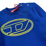 Diesel Felpa Girocollo tinta unita con Stampa Cobalto per Neonato K00702X COBALTO DIESEL 