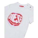 Diesel T-Shirt tinta unita con Stampa Bianco per Neonato K00704 BIANCO DIESEL 