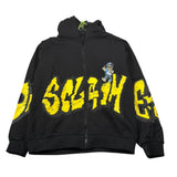 Disclaimer Felpa con Zip E Cappuccio tinta unita con Stampa Nero per Bambino 25EDK58435 NERO DISCLAIMER 