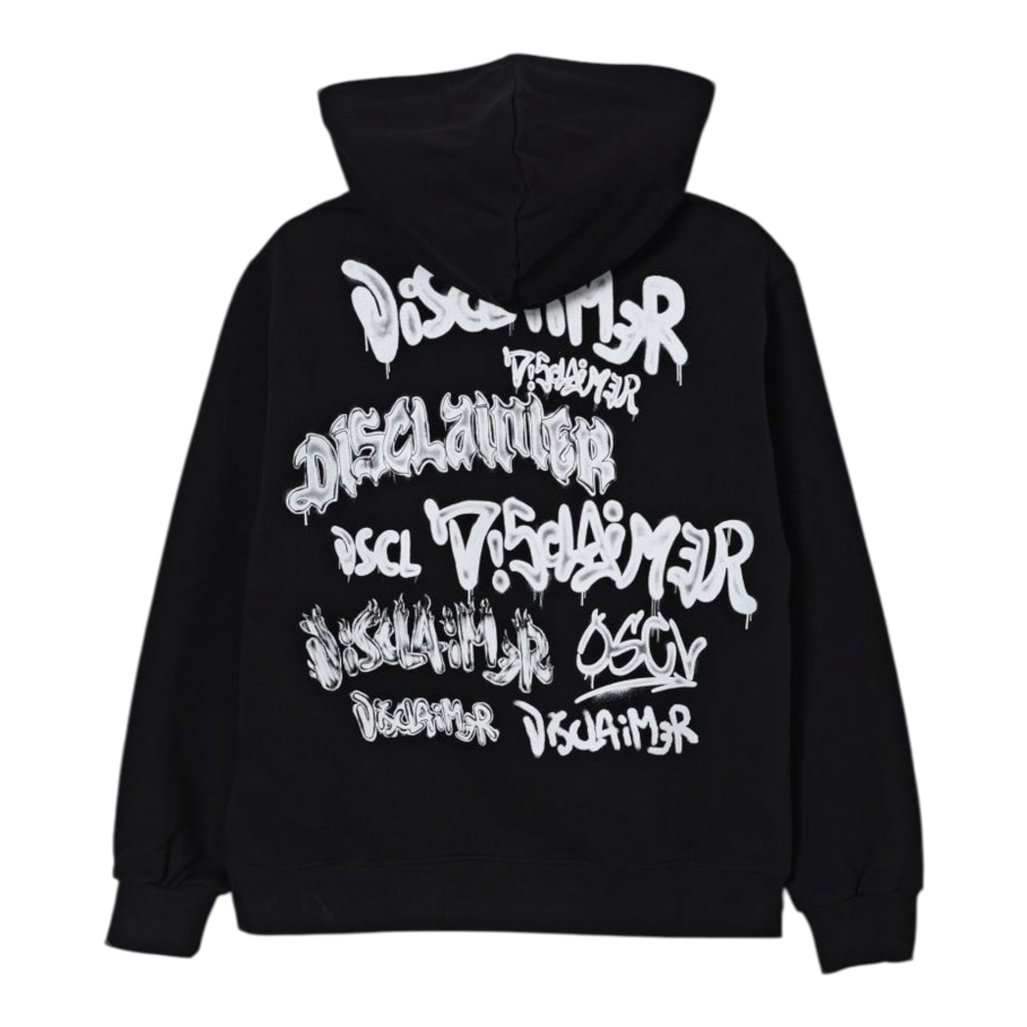 Disclaimer Felpa Chiusa con Cappuccio tinta unita con Logo Nero per Bambino 25IDK58645 NERO DISCLAIMER 