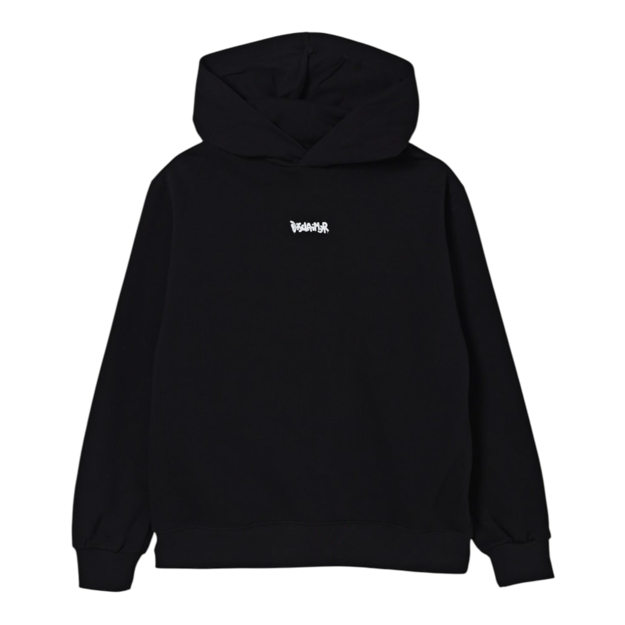 Disclaimer Felpa Chiusa con Cappuccio tinta unita con Logo Nero per Bambino 25IDK58645XX NERO DISCLAIMER 