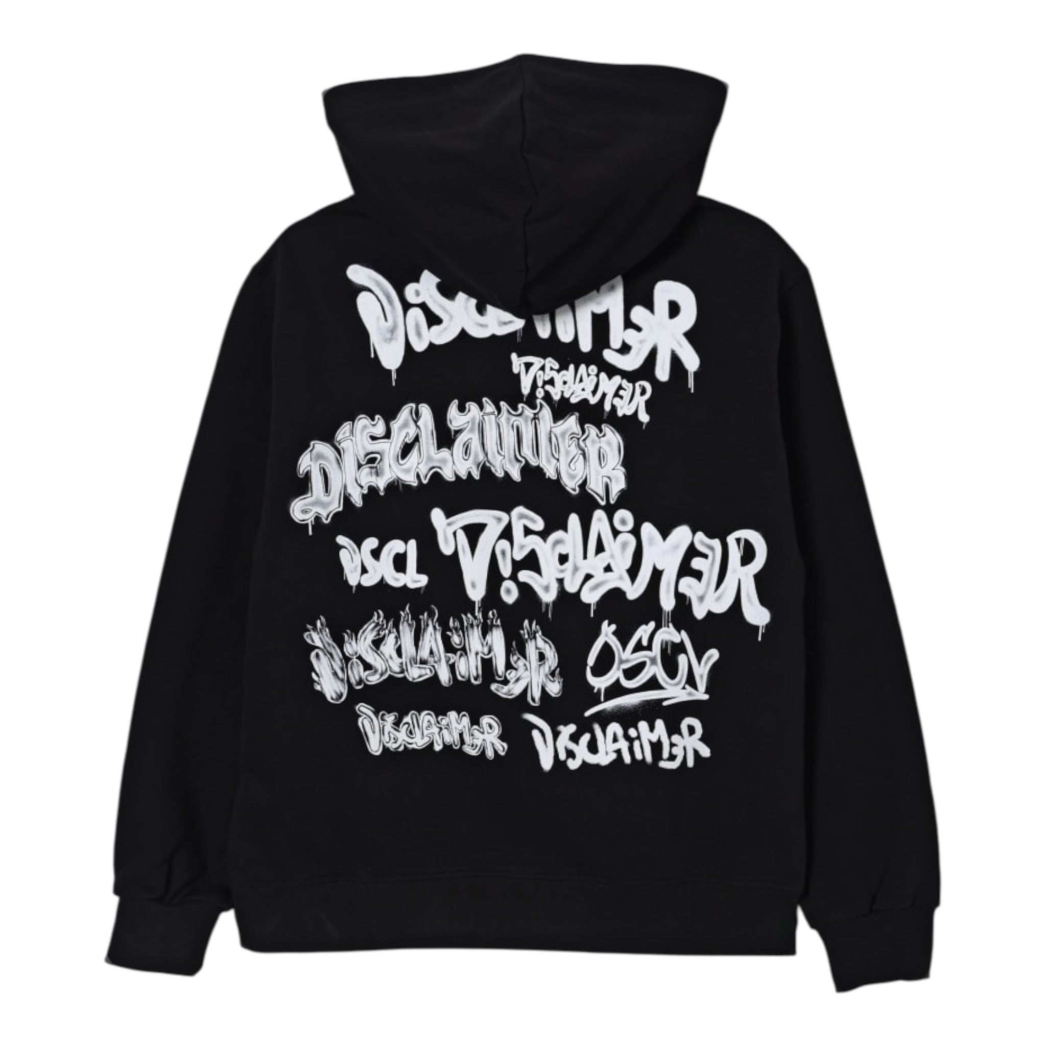 Disclaimer Felpa Chiusa con Cappuccio tinta unita con Logo Nero per Bambino 25IDK58645XX NERO DISCLAIMER 