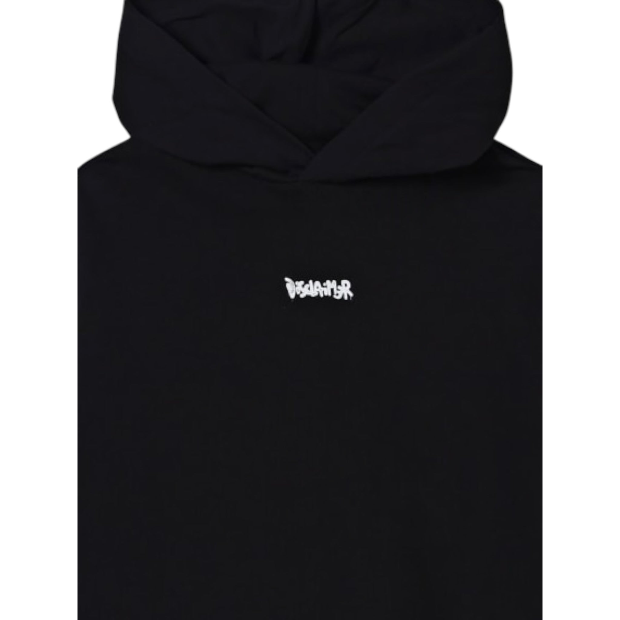 Disclaimer Felpa Chiusa con Cappuccio tinta unita con Logo Nero per Bambino 25IDK58645XX NERO DISCLAIMER 