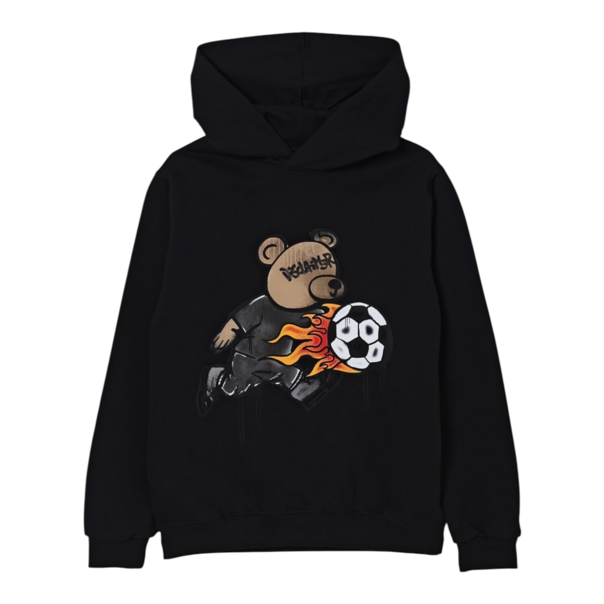 Disclaimer Felpa Chiusa con Cappuccio tinta unita con Logo Nero per Bambino 25IDK58673X NERO DISCLAIMER 