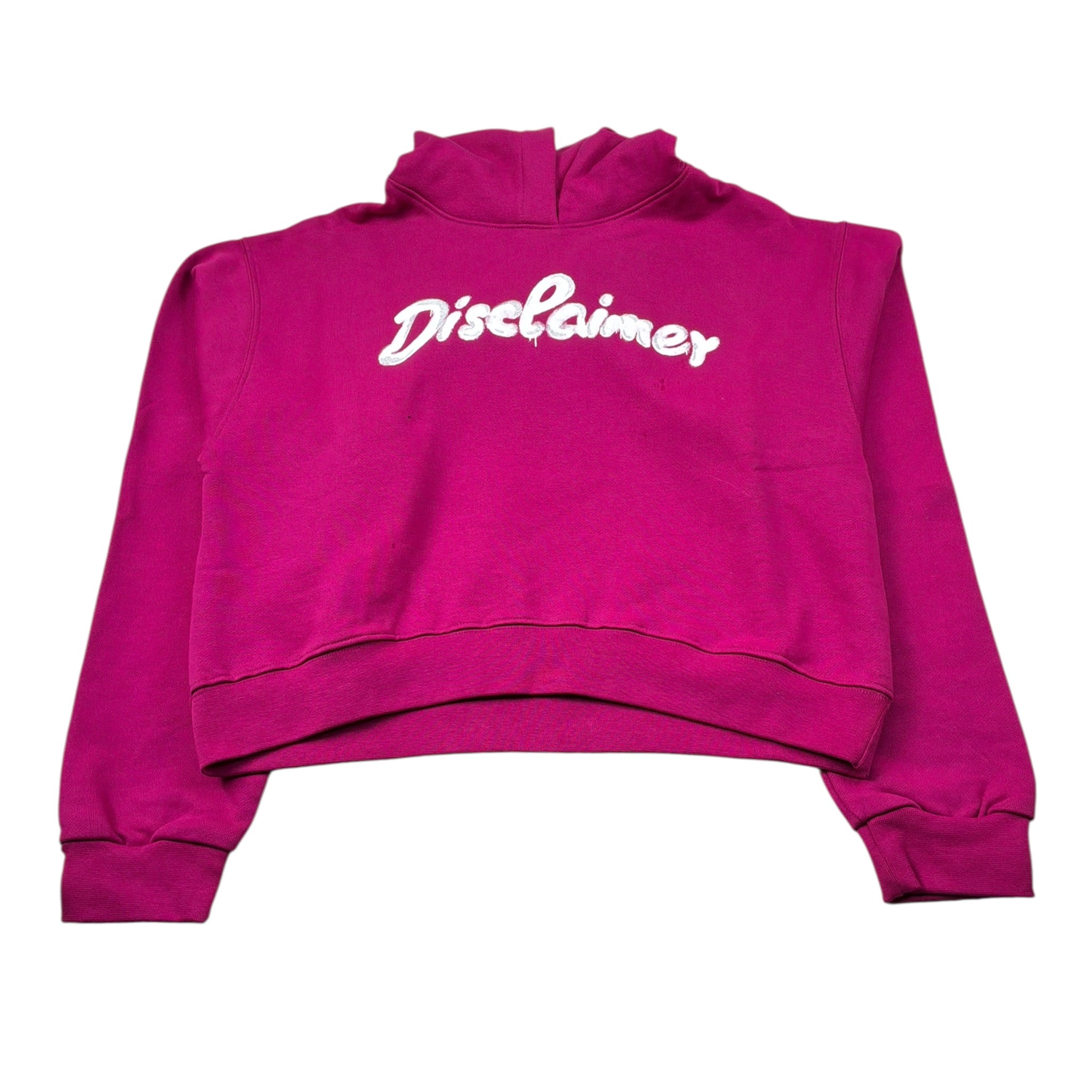Disclaimer Felpa tinta unita con Cappuccio E Stampa Fuxia per Bambina 25IDK58706 FUXIA DISCLAIMER 