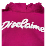 Disclaimer Felpa tinta unita con Cappuccio E Stampa Fuxia per Bambina 25IDK58706 FUXIA DISCLAIMER 