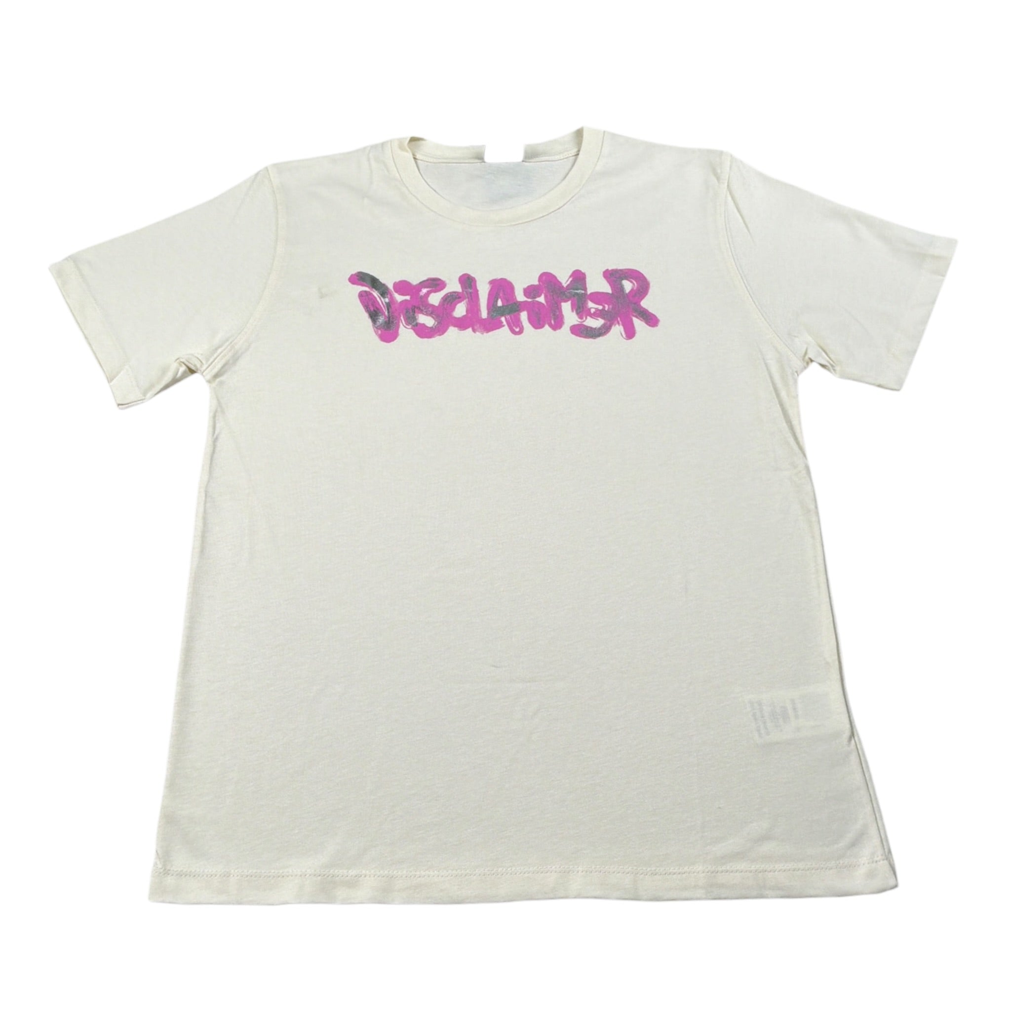 Disclaimer T-Shirt Girocollo tinta unita con Logo Panna per Bambina 25IDK58735 PANNA DISCLAIMER 