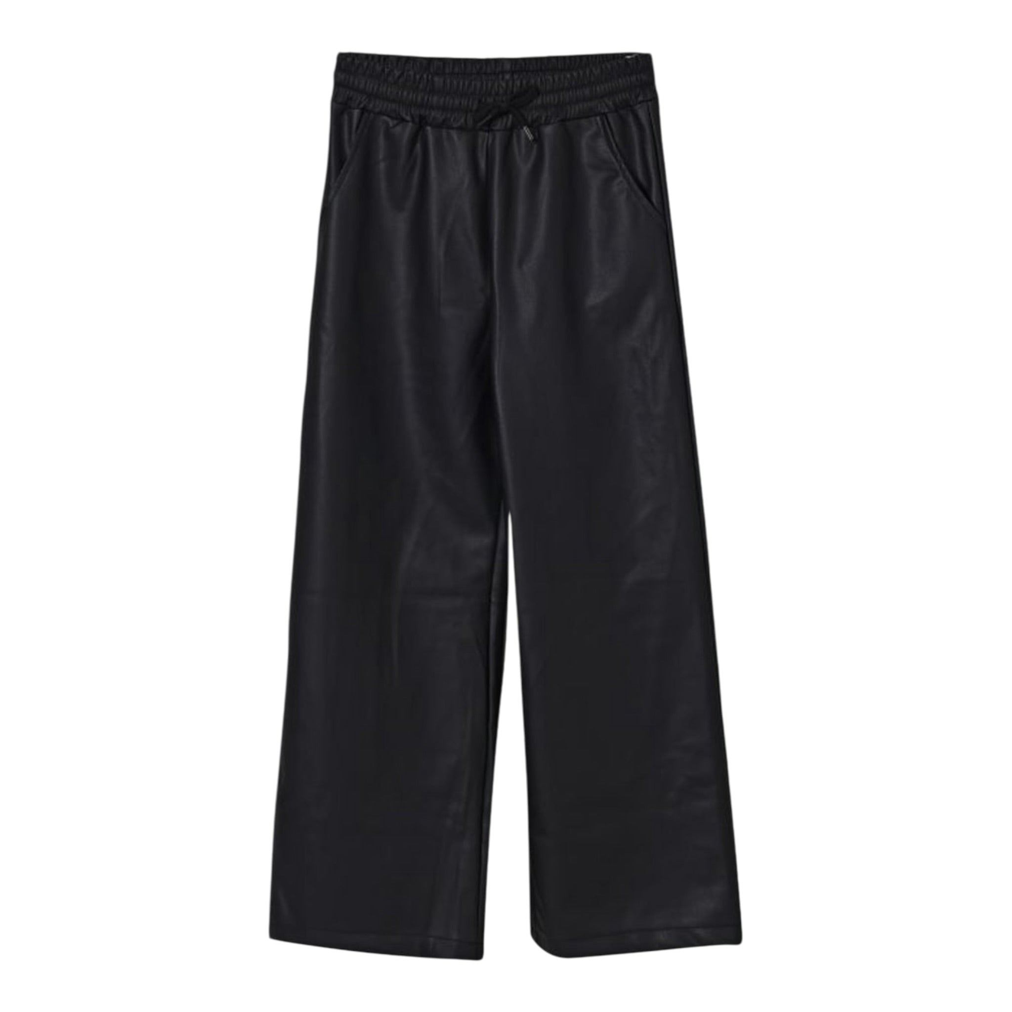 Disclaimer Pantalone tinta unita In Ecopelle Nero per Bambino 25IDK58767 NERO DISCLAIMER 