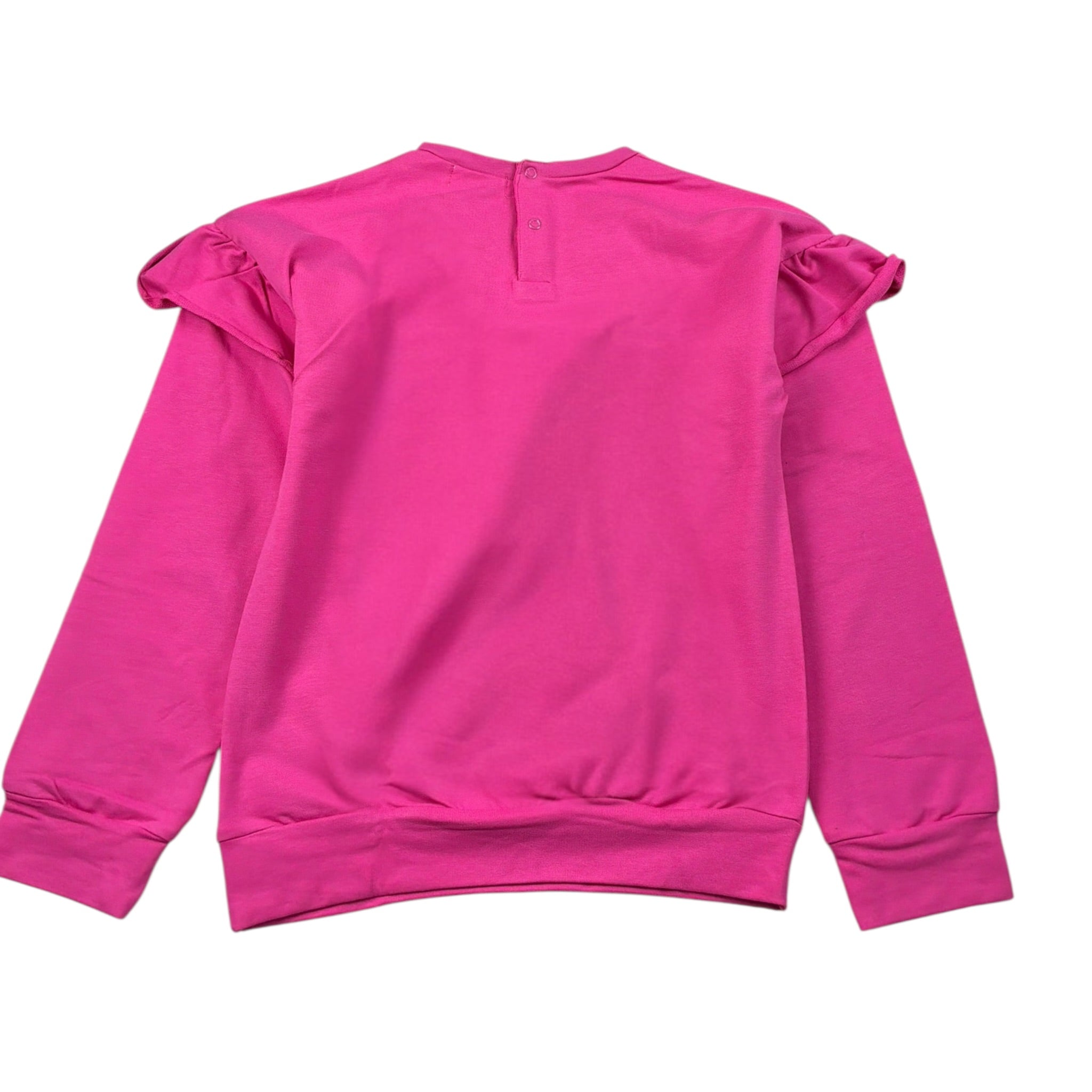 Disney Felpa tinta unita Girocollo con Stampa Fuxia per Bambina WE0017 FUXIA DISNEY 