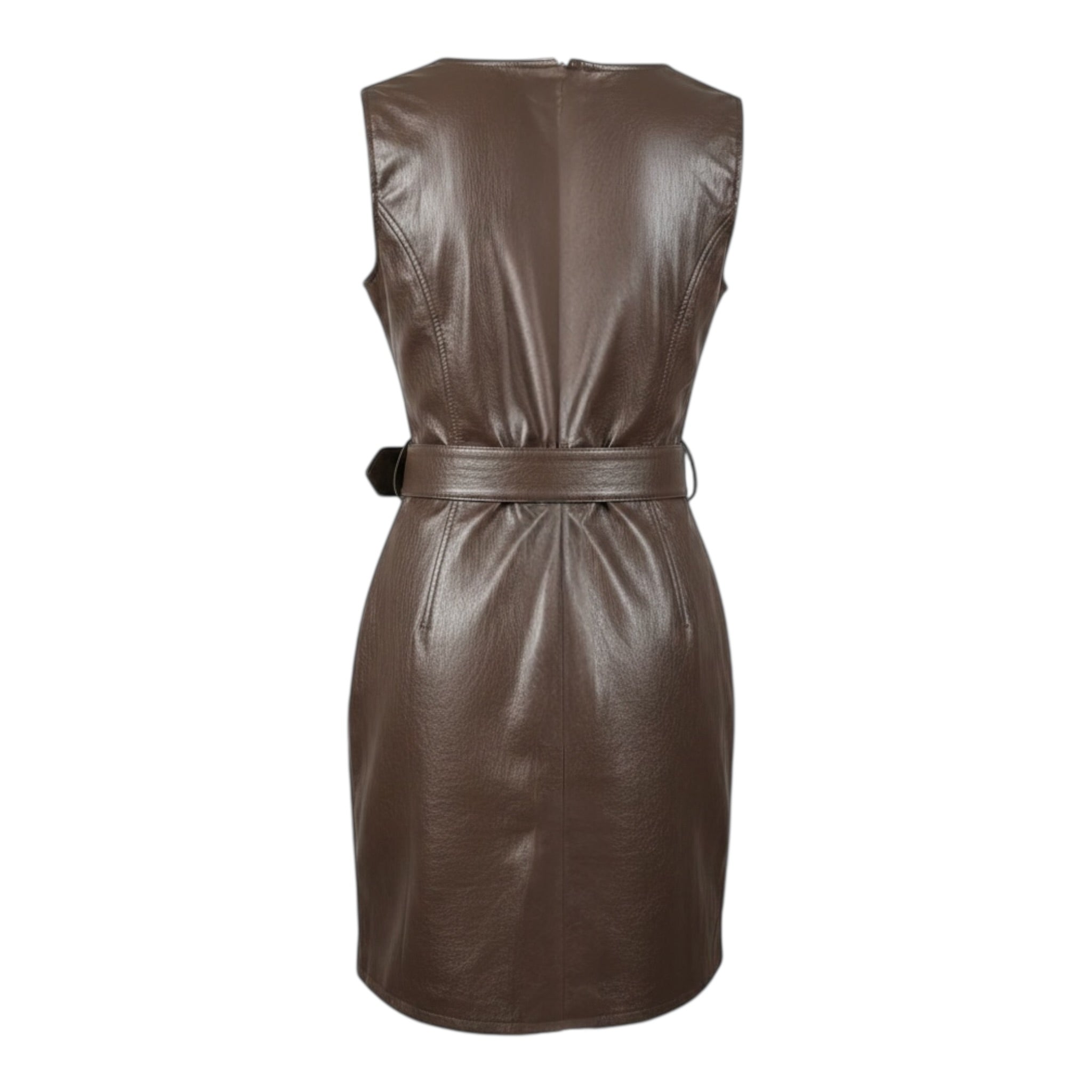 Dixie Abito Ecopelle tinta unita con Cintura Marrone per Bambina AF07200G79 MARRONE DIXIE 