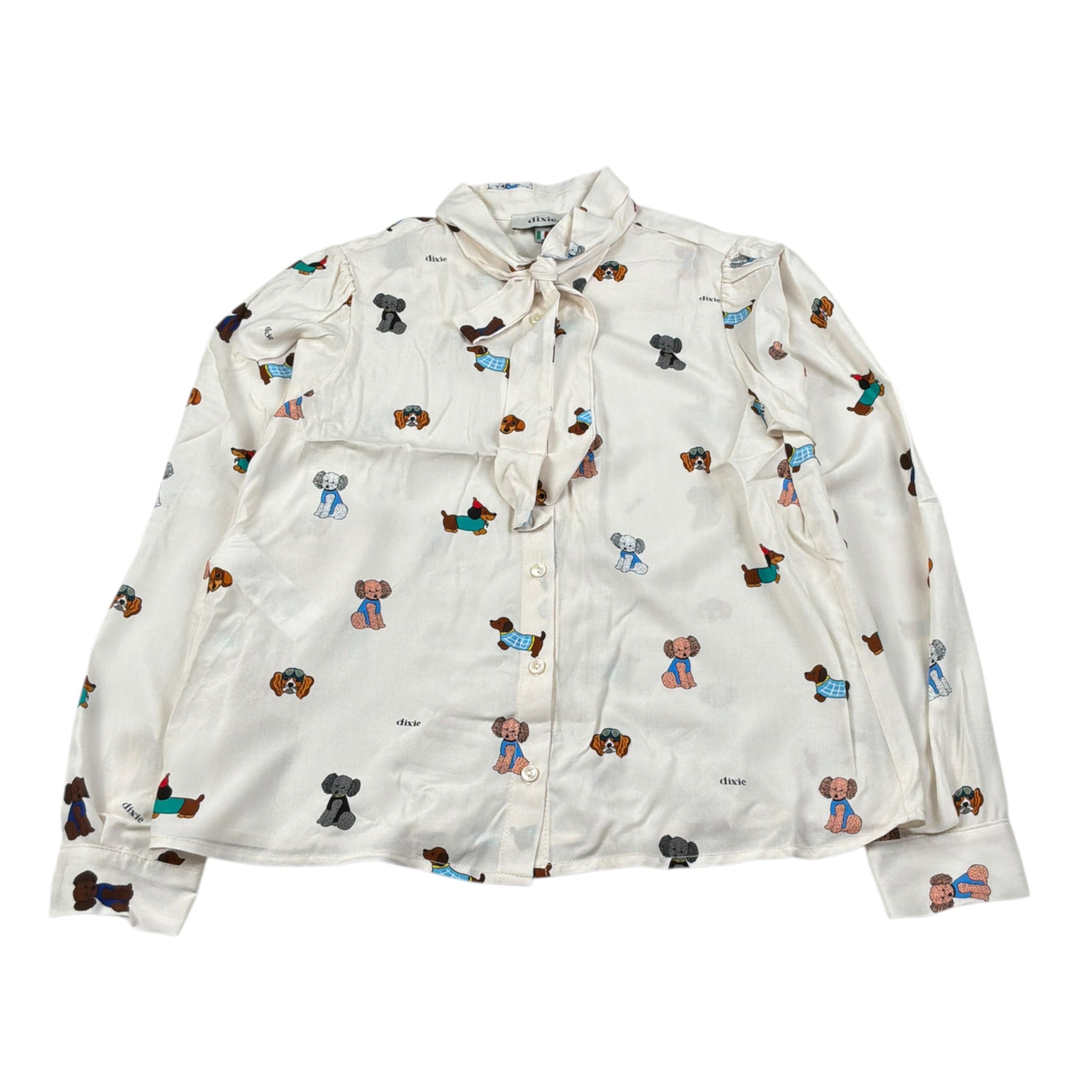 Dixie Camicia Manica Lunga tinta unita con Stampe Avorio per Bambina CL71364G79 AVORIO DIXIE 