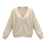 Dixie Cardigan tinta unita con Pelliccia Beige per Bambina LG32260G79 BEIGE DIXIE 