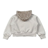 Dixie Felpa On Zip E Cappuccio tinta unita Pailettata Beige per Bambina LK30172G79 BEIGE DIXIE 