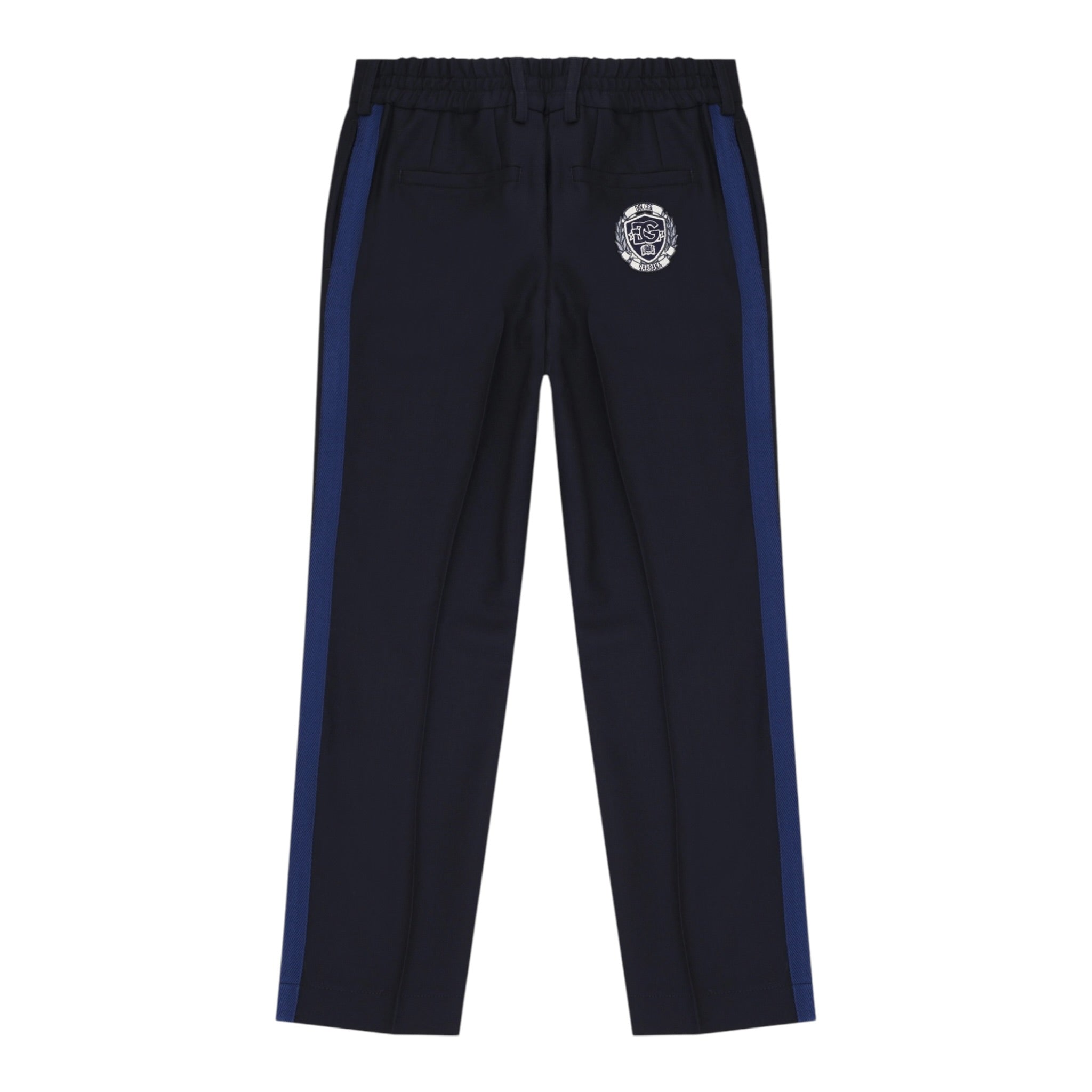 Dolce & Gabbana Pantalone tinta unita con Elastico In Vita Blu per Neonato L44P52 BLU DOLCE & GABBANA 