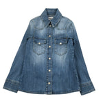Dondup Camicia In Denim tinta unita Azzurro per Bambino DFCA051 AZZURRO DONDUP 