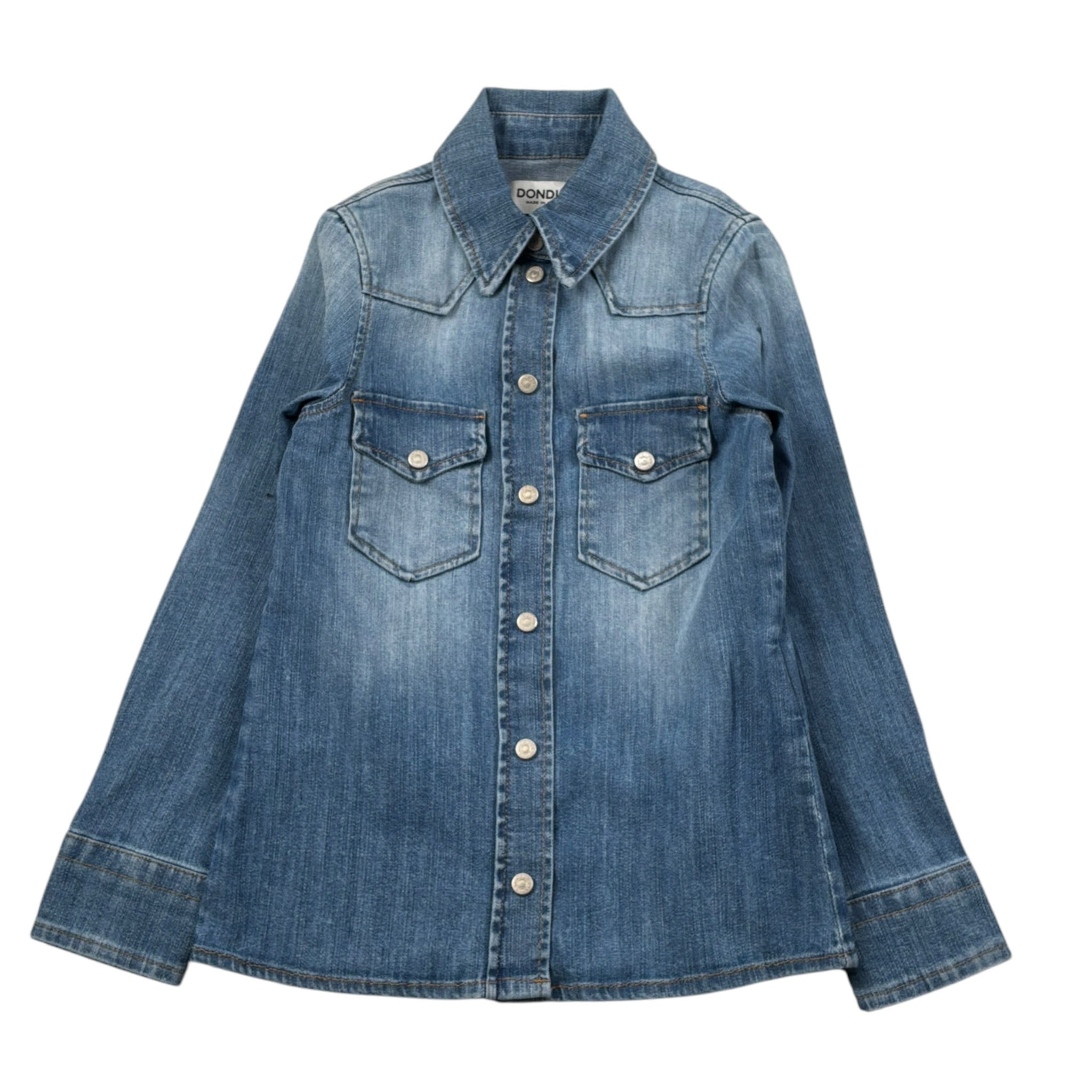 Dondup Camicia In Denim tinta unita Azzurro per Bambino DFCA051 AZZURRO DONDUP 