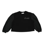 Dondup Felpa Chiusa Girocollo tinta unita con Logo Nero per Bambina DFFE022 NERO DONDUP 
