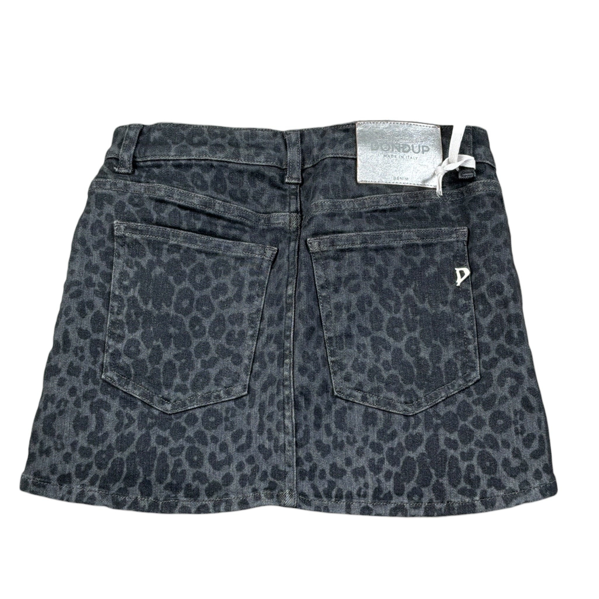 Dondup Gonna In Denim tinta unita Fantasia Maculata Grigio per Bambina DFGO019 GRIGIO DONDUP 