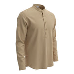 Dondup Camicia tinta unita con Colletto Coreano Beige per Bambino DMCA82 BEIGE DONDUP 