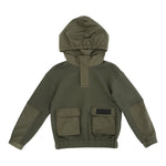 Dondup Felpa tinta unita con Cappuccio Verde per Bambino DMFE024 VERDE DONDUP 