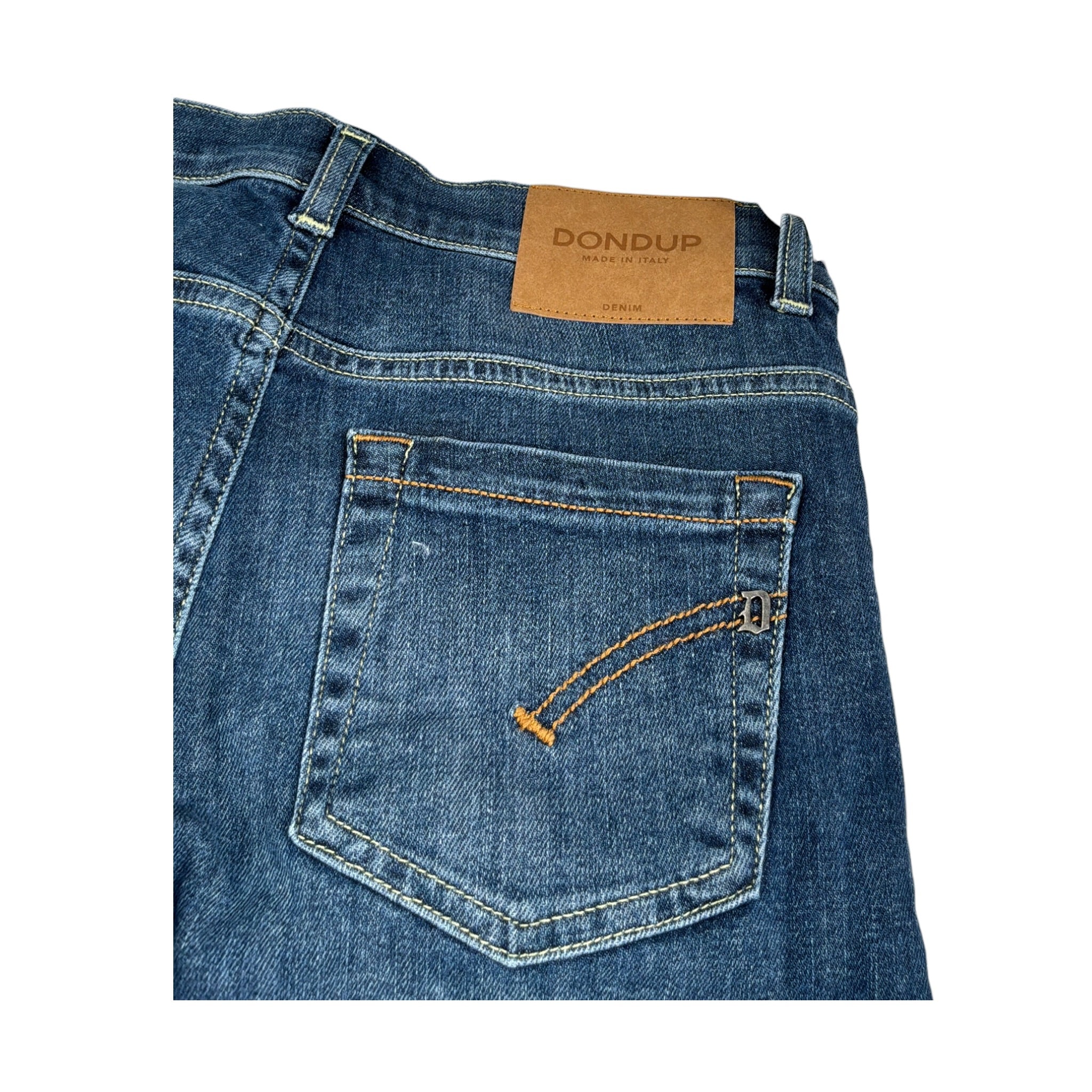 Dondup Jeans tinta unita con Girovita Regolabile Blu per Bambino DMPA155 BLU DONDUP 