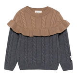 Dou Dou Maglia Bicolore con Rouches Grigio per Bambina DV9A30 GRIGIO DOU DOU 