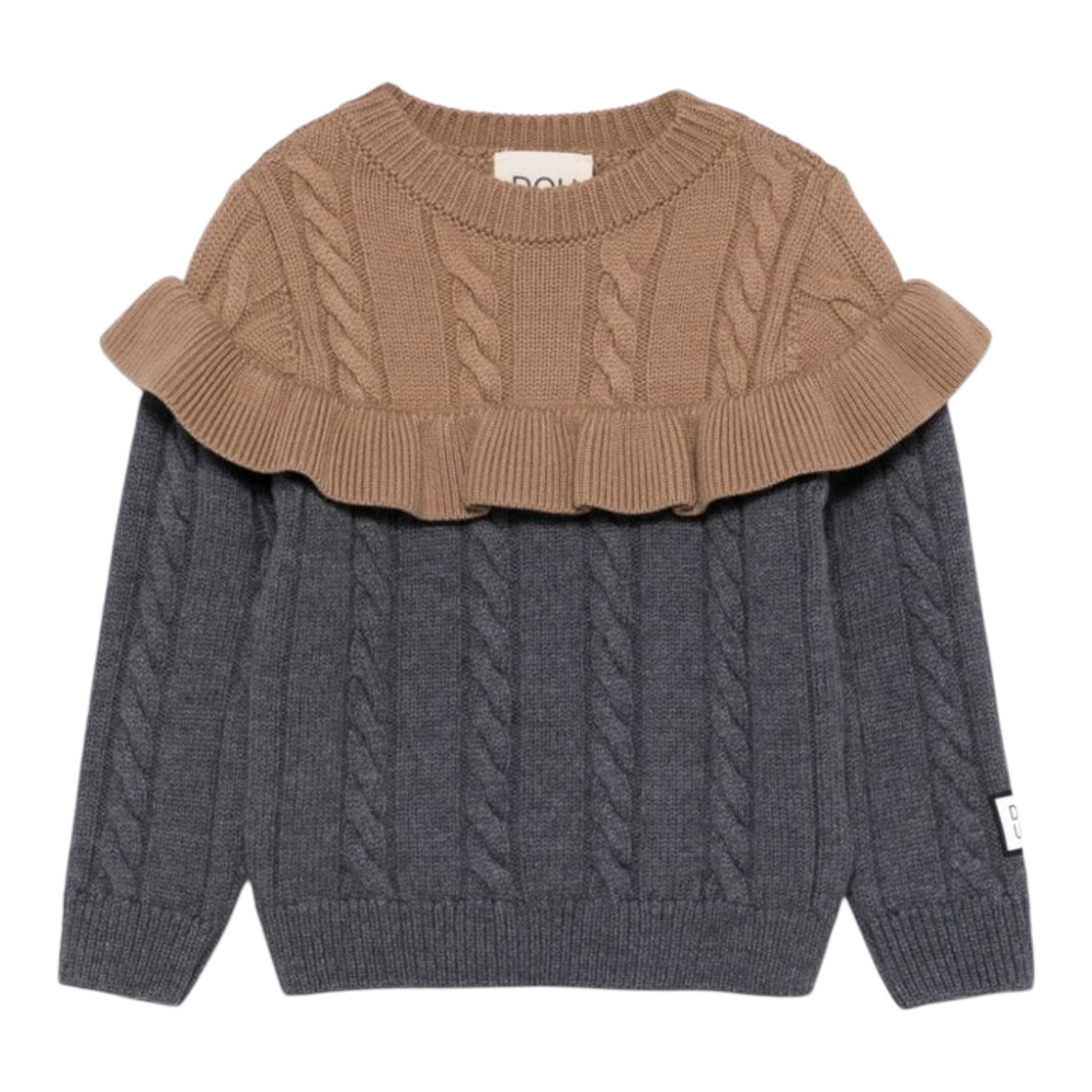 Dou Dou Maglia Bicolore con Rouches Grigio per Bambina DV9A30 GRIGIO DOU DOU 
