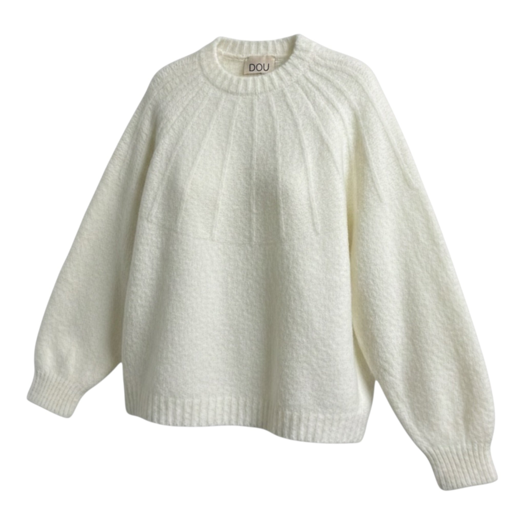 Dou Dou Maglia Girocollo tinta unita con Logo Bianco per Bambina DV9A50 BIANCO DOU DOU 