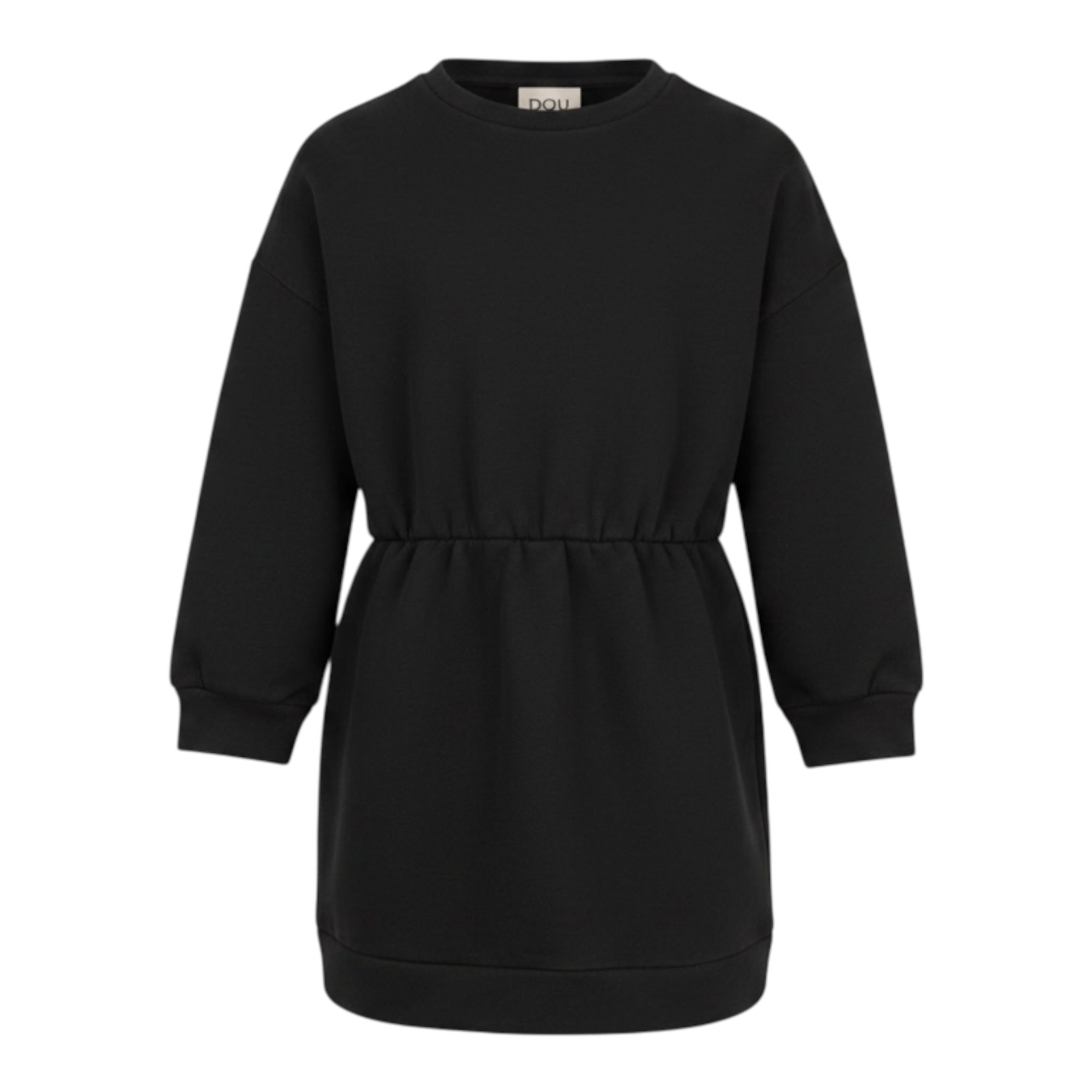 Dou Dou Abito tinta unita con Fiocco Rimovibile Nero per Bambina DX1A50X NERO DOU DOU 