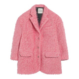 Dou Dou Cappotto Tinta Unit In Pelliccia Rosa per Bambina DX2A04 ROSA DOU DOU 