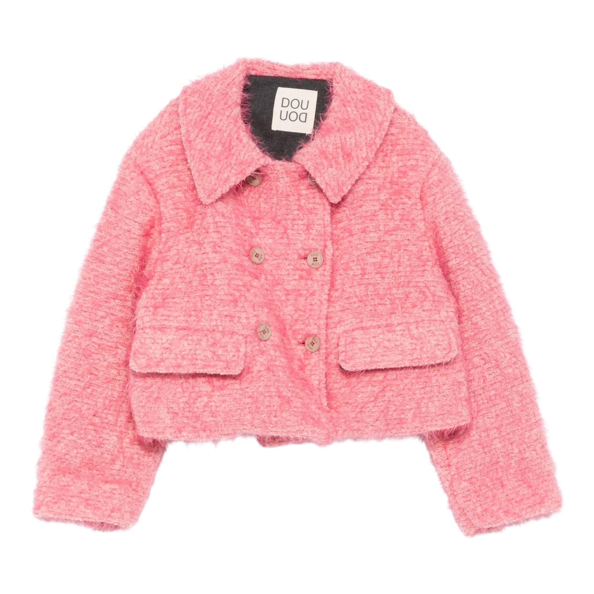 Dou Dou Cappotto Crop tinta unita Rosa per Bambina DX2A44X ROSA DOU DOU 
